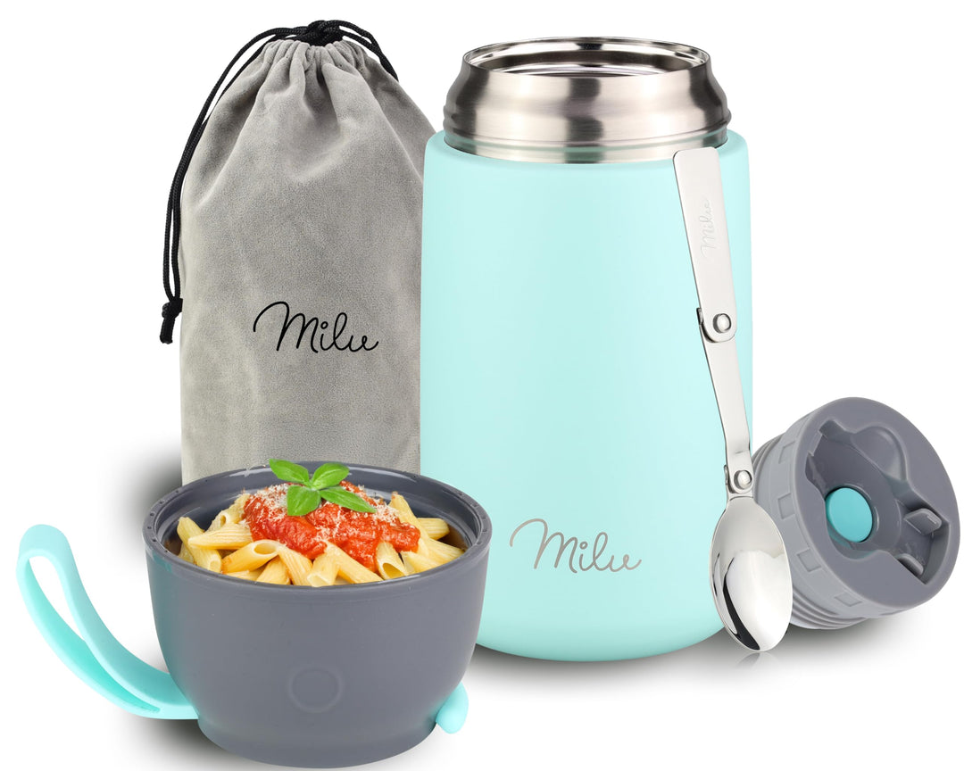 Milu® Thermobehälter 450, 650ml, 800ml | Edelstahl Warmhaltebehälter | Essensbehälter | Speisegefäss