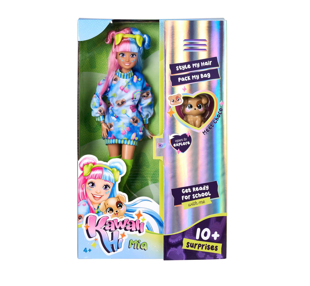 Simba 105953974 - Kawaii Hi Ankleidepuppe Mia (26 cm) - bewegliche Modepuppe zum Frisieren und Style