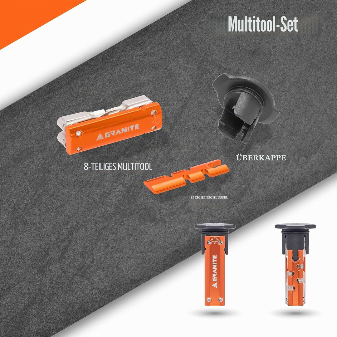 Granite Stash Multi-Tool Kit - Kompaktes Fahrradwerkzeug kann im Gabelschaft verstaut werden STANDAR