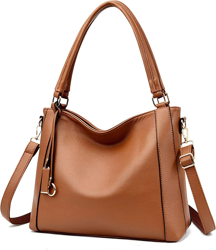 HAWEE Mode Damen Handtasche aus Weiches PU-Leder Umhängetasche Grosse Schultertasche mit Reissversch