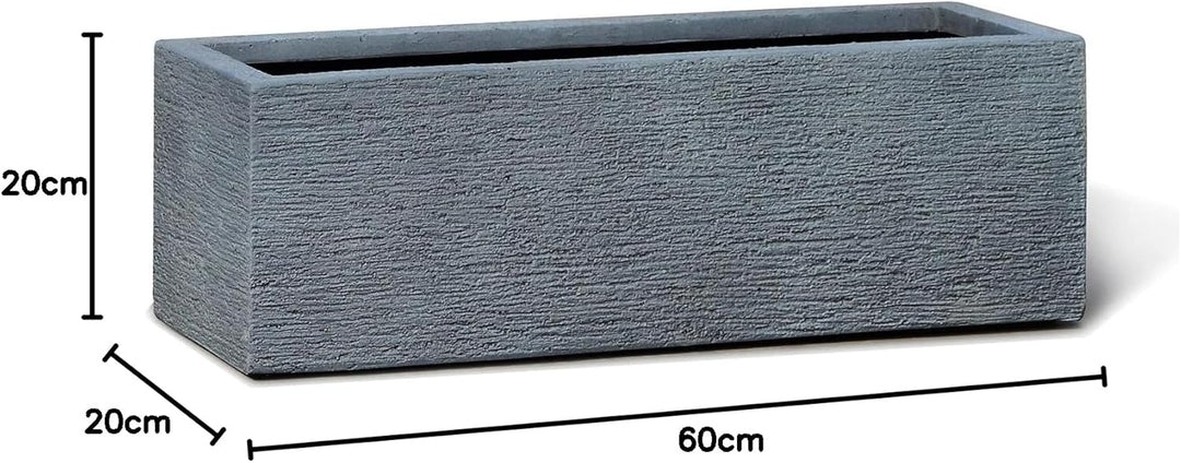 ESCHBACH® Pflanzkübel Box 60 Stein Grau Rechteckig * 60 x 20 x 20 cm * 10 Jahre Garantie 60x20x20, 6