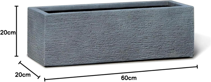 ESCHBACH® Pflanzkübel Box 60 Stein Grau Rechteckig * 60 x 20 x 20 cm * 10 Jahre Garantie 60x20x20, 6