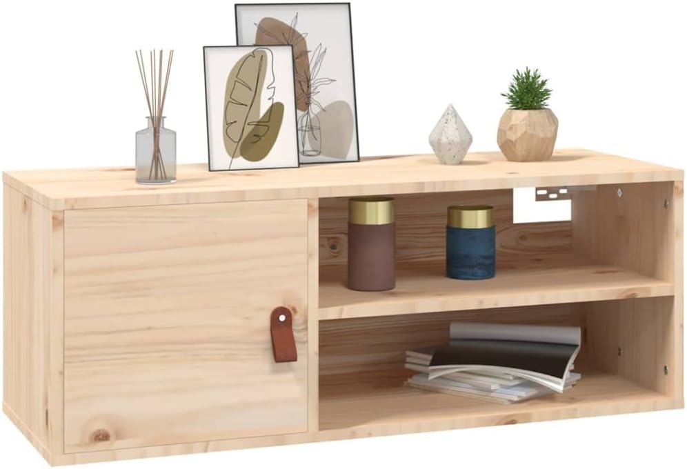 80x30x30 cm Wandschrank TV Schrank mit 2 Offene Fächer Hängeschrank TV Board Hängend Bücherregal Lag