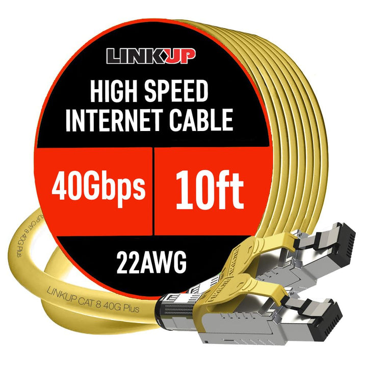 [GHMT & DSX8000 Zertifiziert] Cat8-Ethernet-Patchkabel S/FTP 22AWG Doppelt Geschirmtes Massivkabel┃2