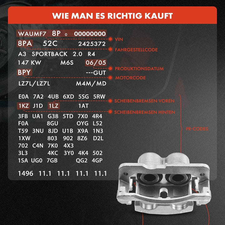 Frankberg 2x Bremssattel Bremszange Vorne Links Rechts Kompatibel mit Delica/Space Gear 1995-1996 L