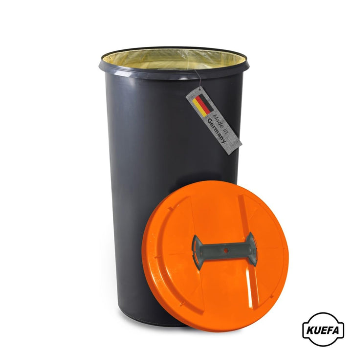 KUEFA BSC 60L Mülleimer, Müllsackständer, Gelber Sack Ständer inkl. Klemm-Ring für Müllbeutel, extra