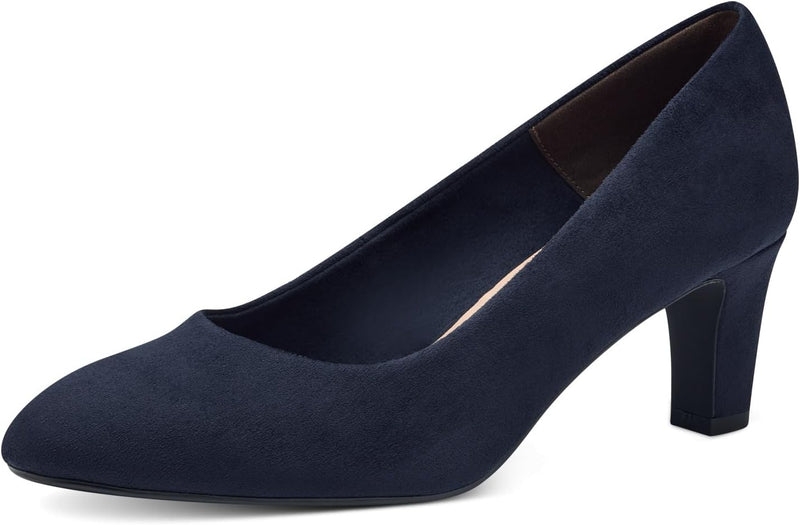 Tamaris Damen Pumps Textil Blockabsatz 35 EU Navy, 35 EU Navy