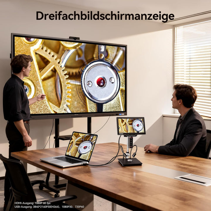 Elikliv EM3K-AF Max Autofokus Digital Mikroskop 2000X, 3K 10.1'' Münzmikroskop für Gesamtansicht,HDM