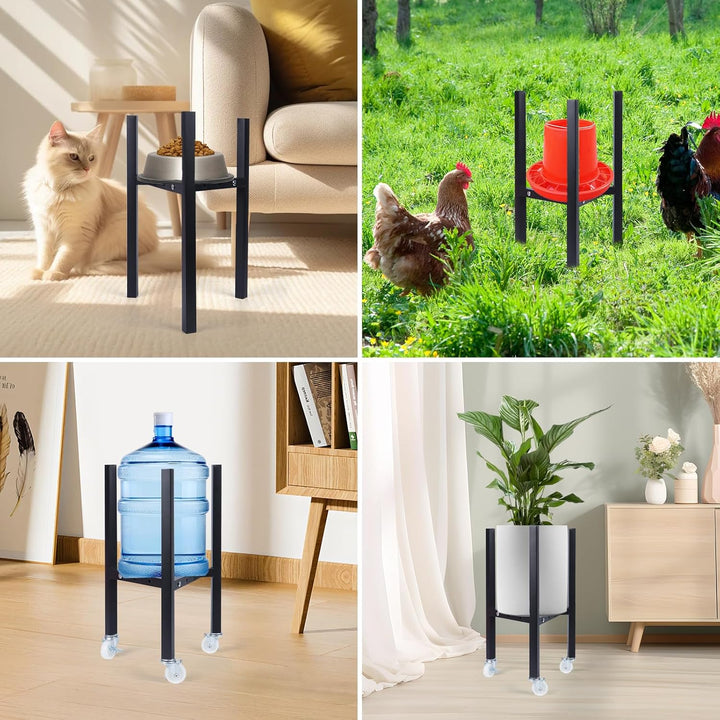 2er Set Verstellbarer Pflanzenständer mit Rollen,Blumengestell aus Metall Schwerlast-Halterungsgeste