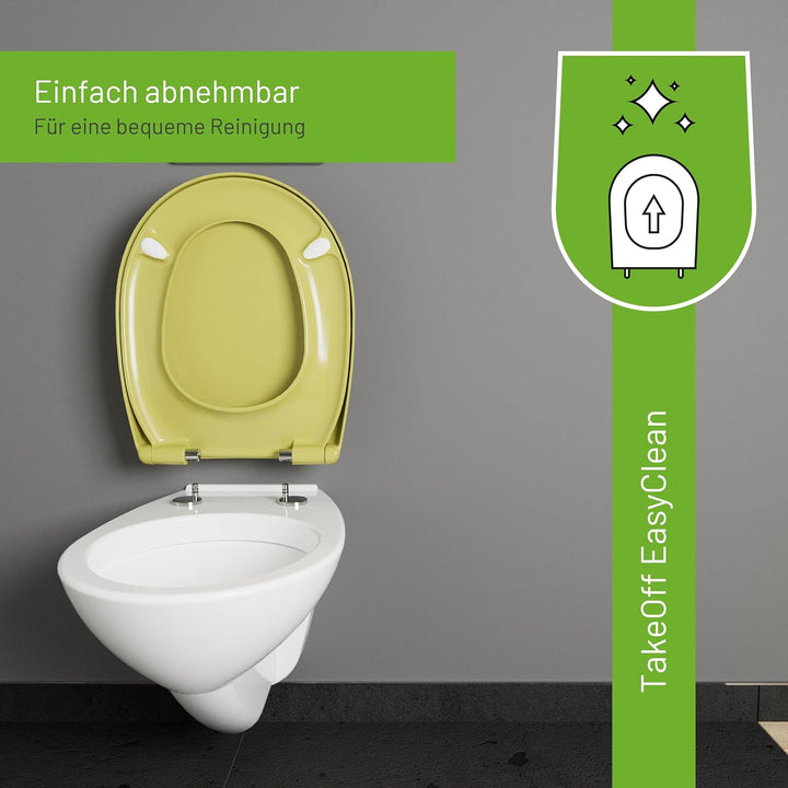 LUVETT® WC-Sitz mit Absenkautomatik C100 oval universell, Toilettendeckel mit 3 Edelstahl Montagelös
