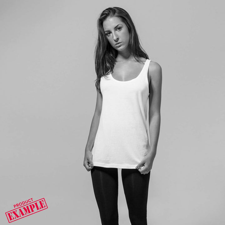 Ladies Shirt Oversize Tanktop Hakuna Matata - Schwarz & Weiss - umgeschlagener Ärmelsaum T-Shirt mit