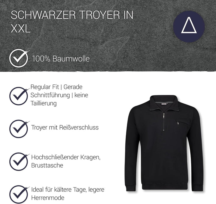 ADAMO Troyer in dunkelblau bis Übergrösse 14XL 7XL Grosse Grössen Schwarz, 7XL Große Grö&#
