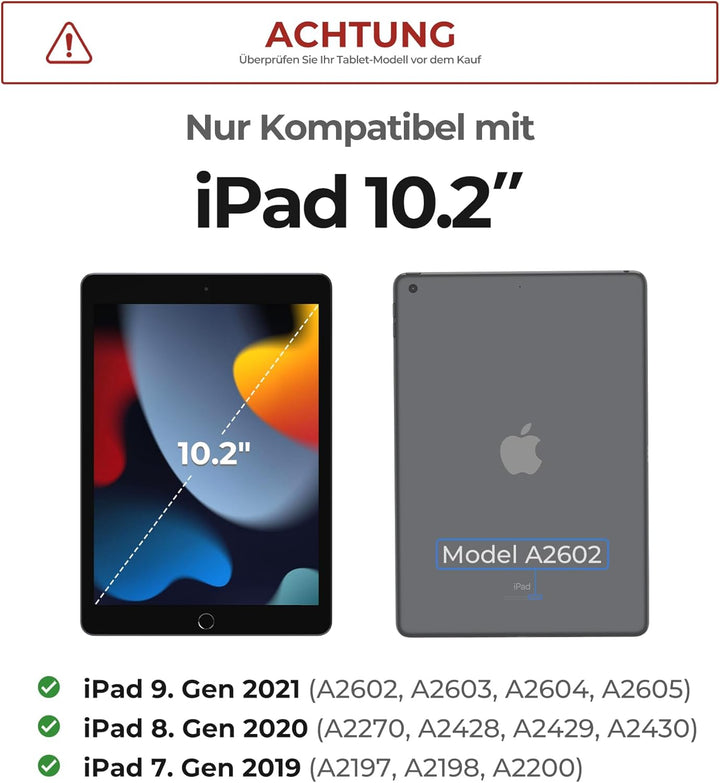 Dexnor Tastatur Hülle für iPad 10.2 Zoll 9/8/7 Generation, für iPad 9. Generation Hülle mit Tastatur