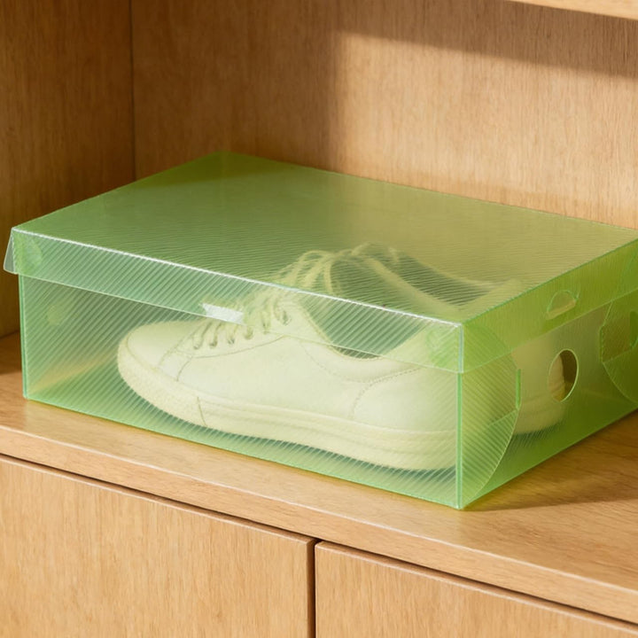 Toyvian 7 StüCk Stapelbare Transparente Schuhboxen Mit Klappdeckel Faltbare Aufbewahrungsboxen Aus R