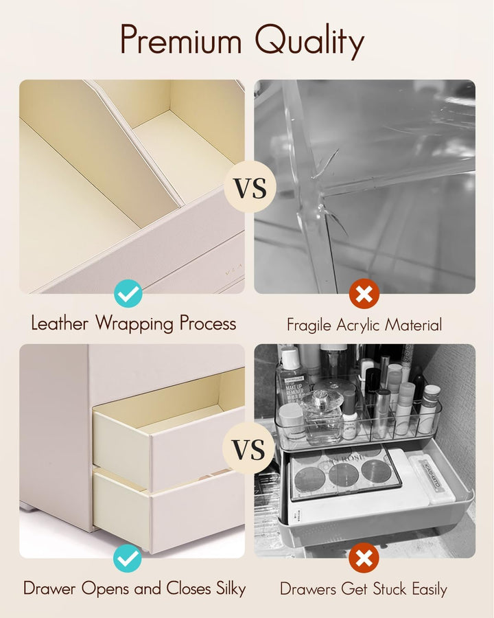 Vlando Make up Organizer mit 3 Schubladen, Schminktisch Organizer, Kosmetik Organizer, Schmink Organ