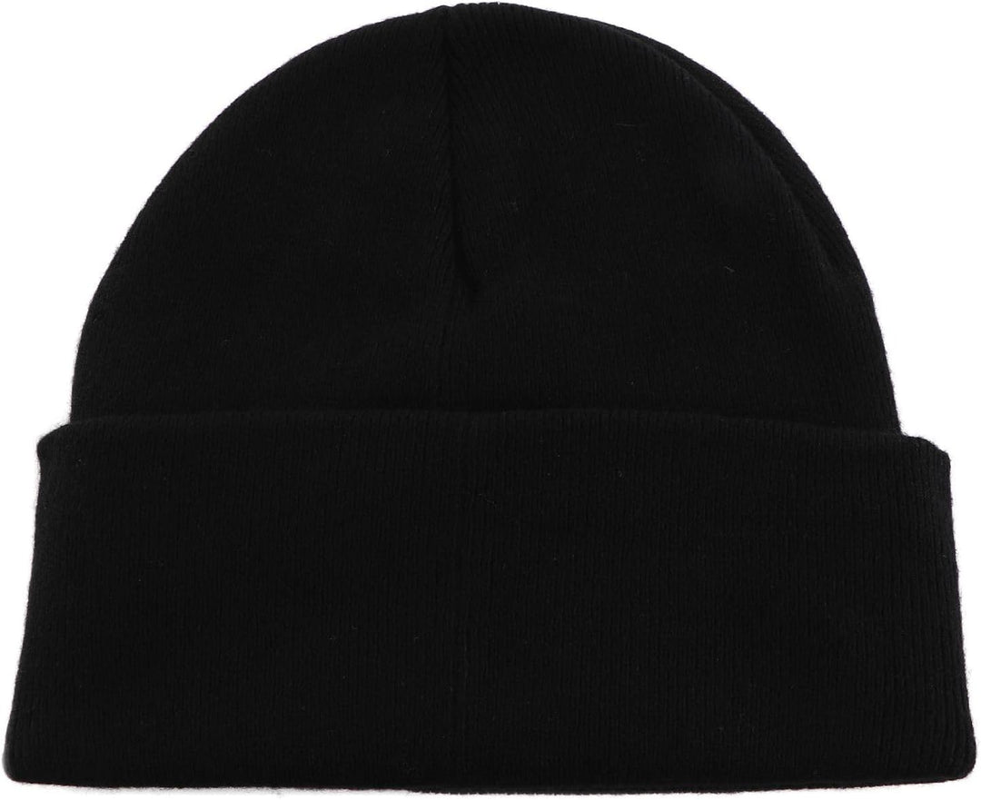 Calvin Klein Herren Monologo Patch Non-Rib Beanie Strickmütze Einheitsgrösse Schwarz, Einheitsgrösse