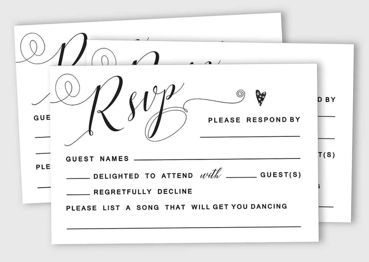 50 Leere RSVP-Karten Mit Weissen Umschlägen Weiss 4 "X6 Antwortkarten-RSVP-Antwortkarte Für Hochzeit