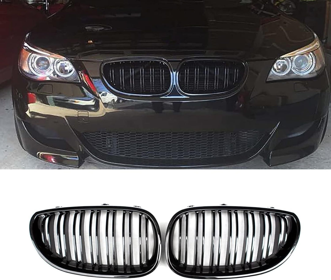Gangying E60 Nieren Schwarz Kühlergrill Streifen passend für BMW 5er E60 E61 M5 2003–2009 E60 E61 Gr