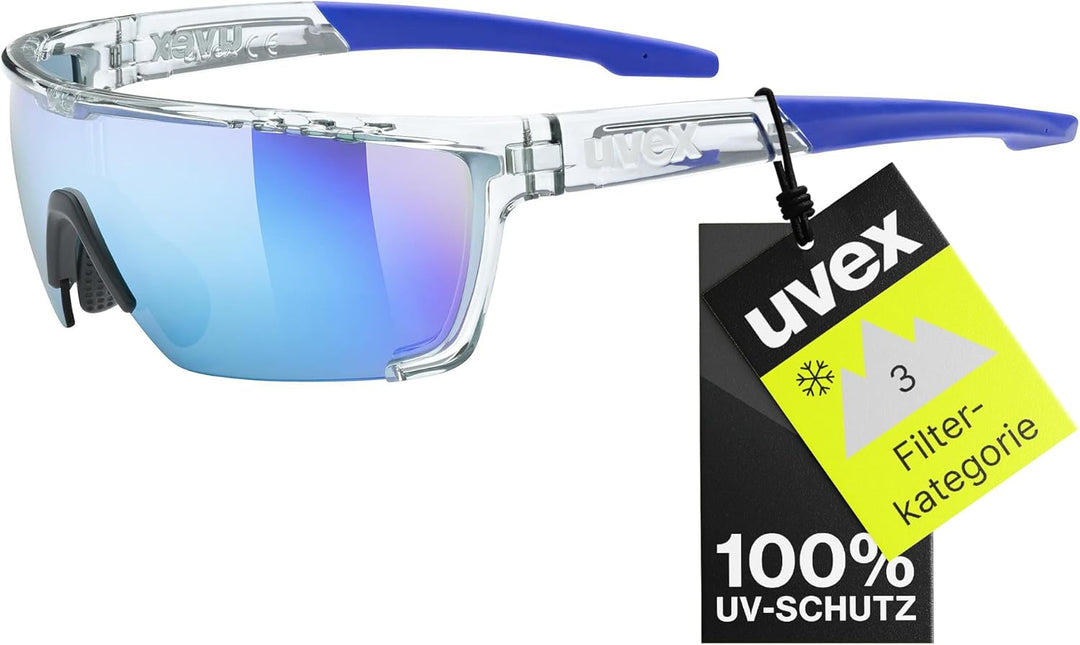 Uvex Unisex Sportstyle 707 Sportbrille (1er Pack) Einheitsgrösse clear/mirror blue, Einheitsgrösse c