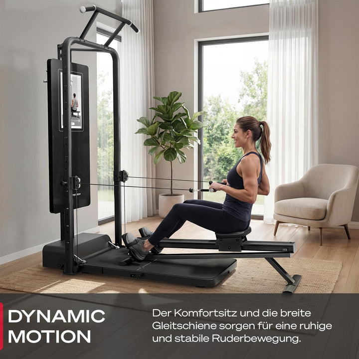 Sportstech Rudergerät am Kabelzug, Rudermaschine bis 120 kg belastbar, kompatibel mit sGym Pro, komp