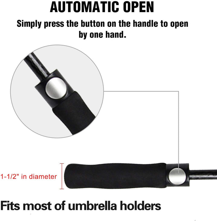 Regenschirm Gross XL/XXL - Sturmfest, Automatisch Öffnend, mit Doppeldach Belüftung - Hochwertiger S