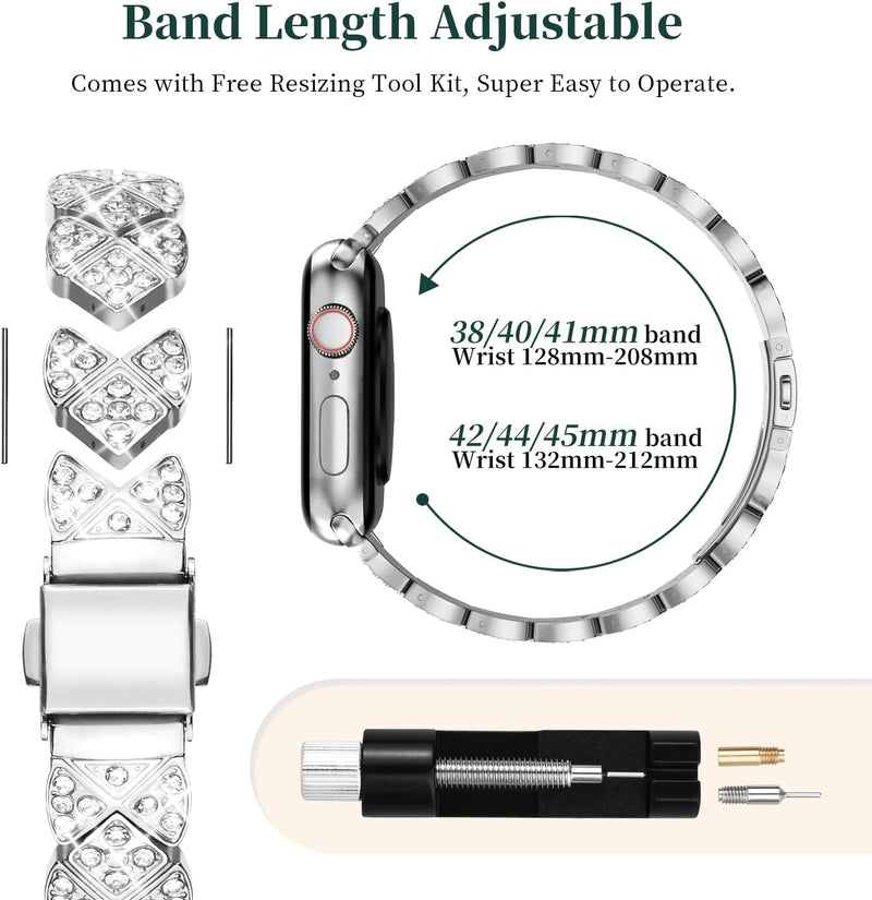 wutwuk Apple Watch Armband 42mm Glitzer Kompatibel mit Apple Watch 3 Armband 42mm mit Schutzhülle Sc