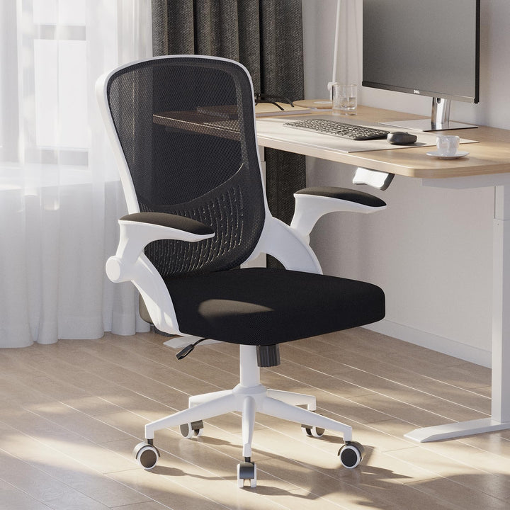 naspaluro Ergonomischer Bürostuhl, Schreibtischstuhl mit 90° Klappbaren Armlehnen, Einzigartige Lend