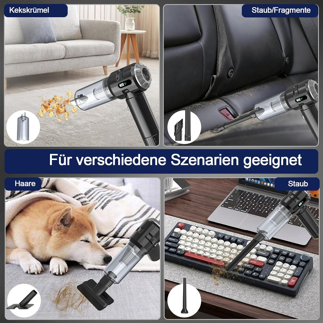 Schnurloser Handstaubsauger,Wiederaufladbarer,Tragbarer,Leichter Staubbläser,22000PA Starke Saugkraf