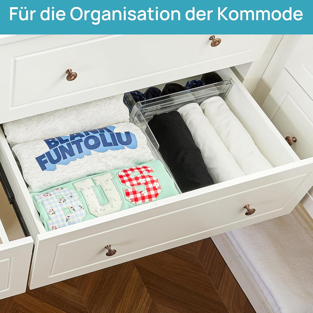 Vtopmart 8 Pack Schubladentrenner, Schubladentrenner Verstellbar (27.94-43.18cm), Transparente Schub