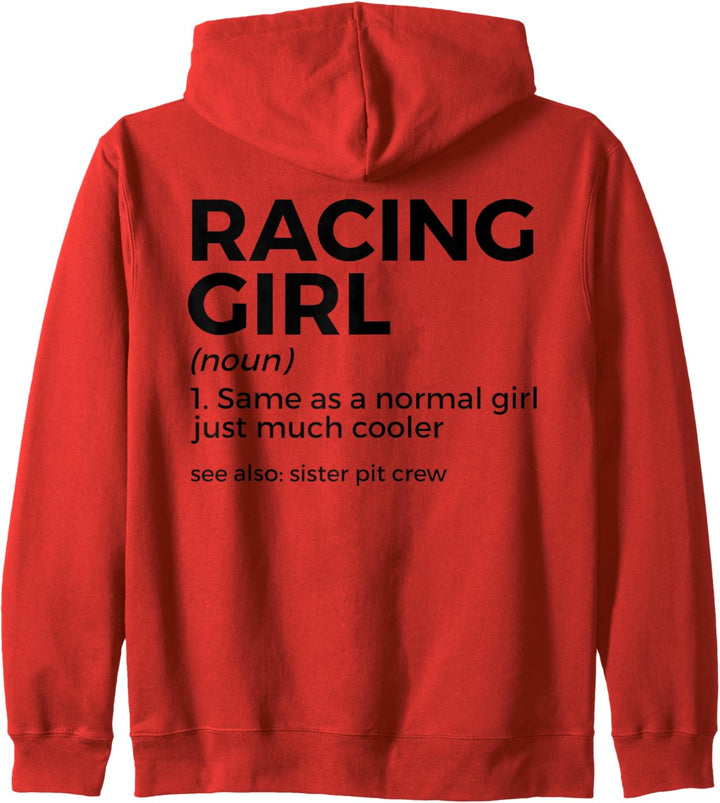 Racing Girl Definition For Racers Race Car Party Pit Crew Kapuzenjacke