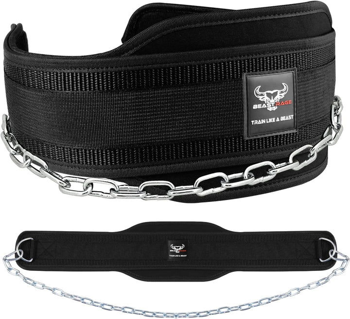 BEAST RAGE Gewichthebergürtel, Leder, strapazierfähig, Fitnessstudio, Bodybuilding, Workout, Trainin