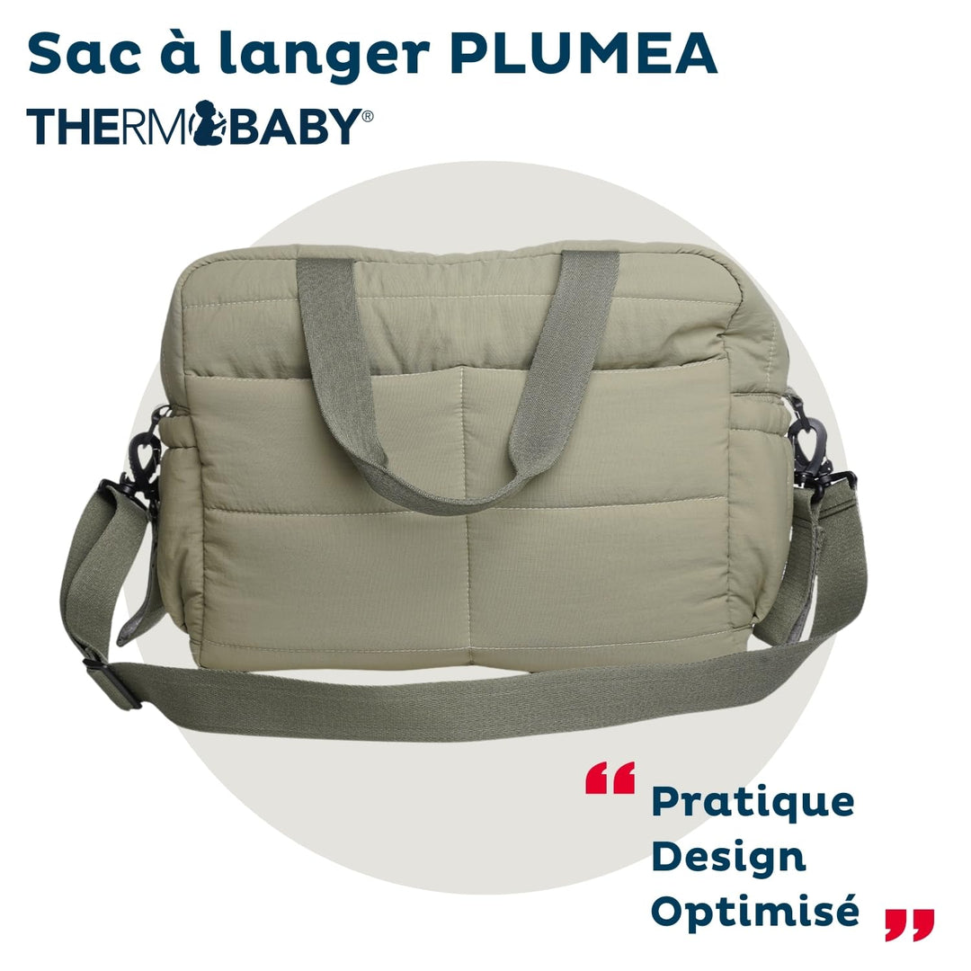 Thermobaby - Wickeltasche, gesteppt, Plumea – Tasche für Mutter und Baby – Tasche mit Wickelunterlag