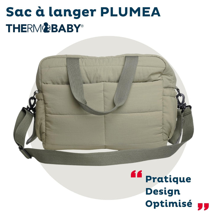 Thermobaby - Wickeltasche, gesteppt, Plumea – Tasche für Mutter und Baby – Tasche mit Wickelunterlag
