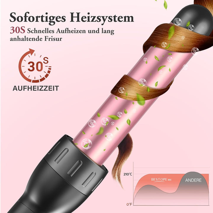 5 in 1 Keramik Lockenstab mit Glätteisen - BESTOPE MIX Lockenstab Set mit Verschiedenen Aufsätzen fü