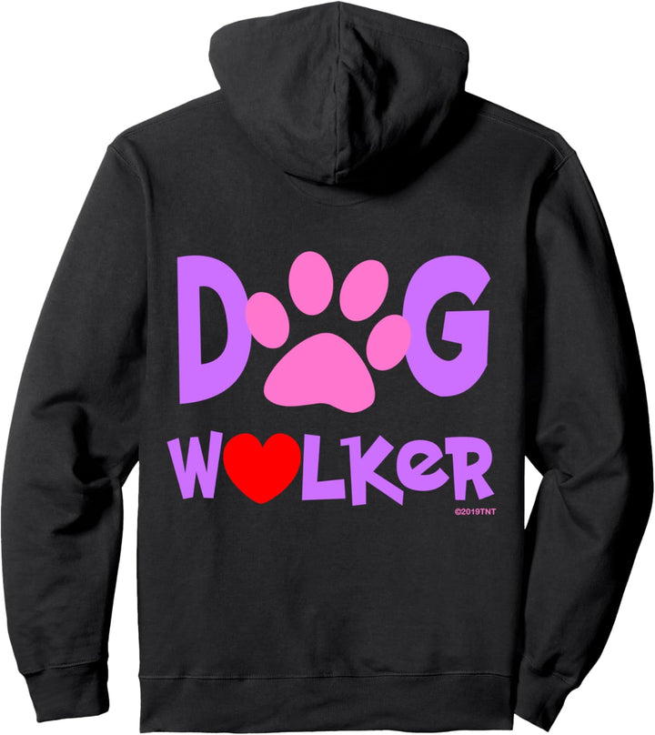 Dog Walker Paw Print With Heart Pullover Hoodie