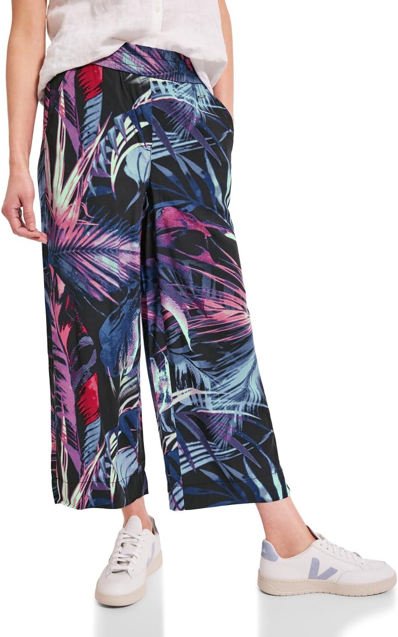 Cecil Damen Casual Fit Hose mit Print S / 24L Carbon Grey, S / 24L Carbon Grey