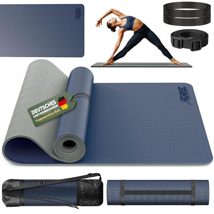 Yogamatte Phthalatfrei | Gymnastikmatte rutschfest | Fitnessmatte schadstofffrei | Trainingsmatte mi