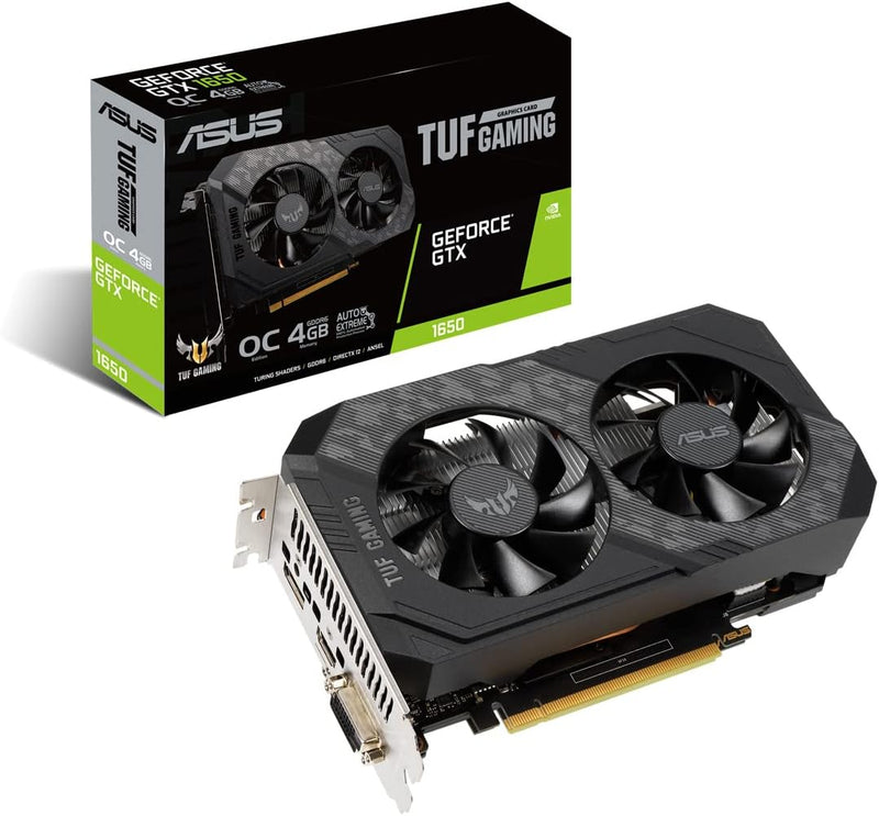 ASUS TUF Nvidia GeForce GTX 1650 4GB OC Edition Gaming Grafikkarte (GDDR6 Speicher, PCIe 3.0, 1x HDM