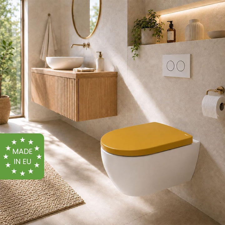 LUVETT® WC-Sitz mit Absenkautomatik C100 oval universell, Toilettendeckel mit 3 Edelstahl Montagelös