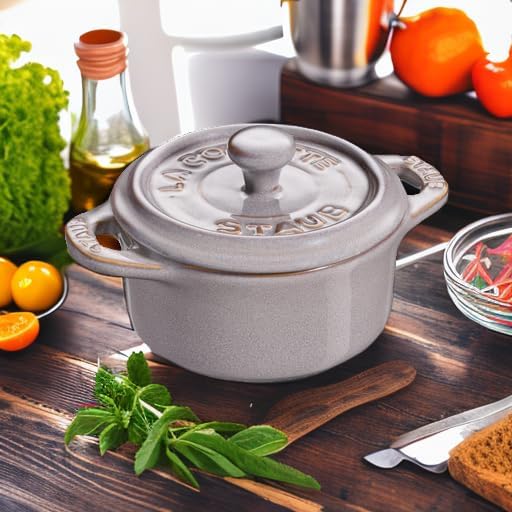 Mini Cocotte, rund Antikgrau 10 cm