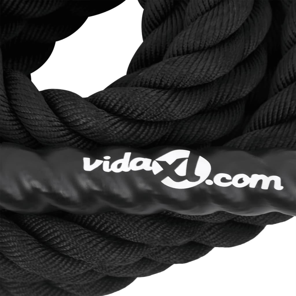 Battle Rope Polyester Schwarz 6 m 4,5 kg Cardio-Maschinen-Zubehör