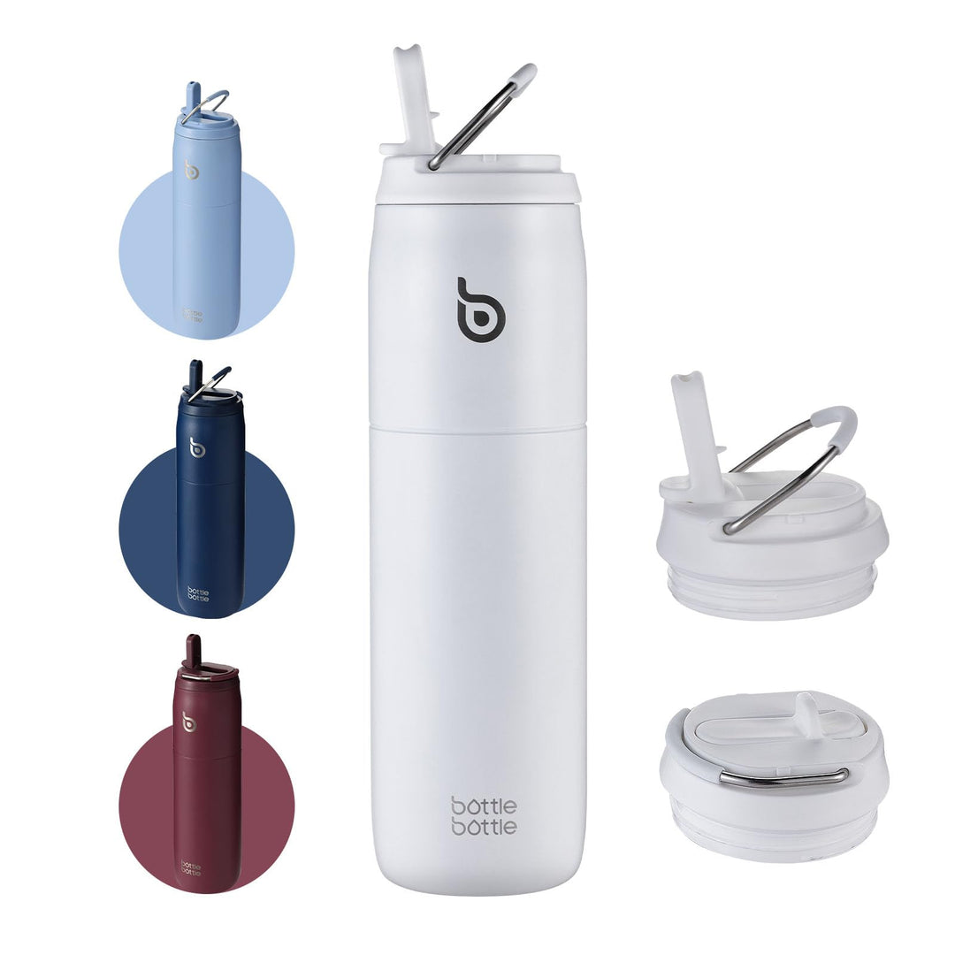BOTTLE BOTTLE Isolierte Wasserflasche Edelstahl 32oz(946ml) mit Strohhalm Griff für Sport, Reisen, F