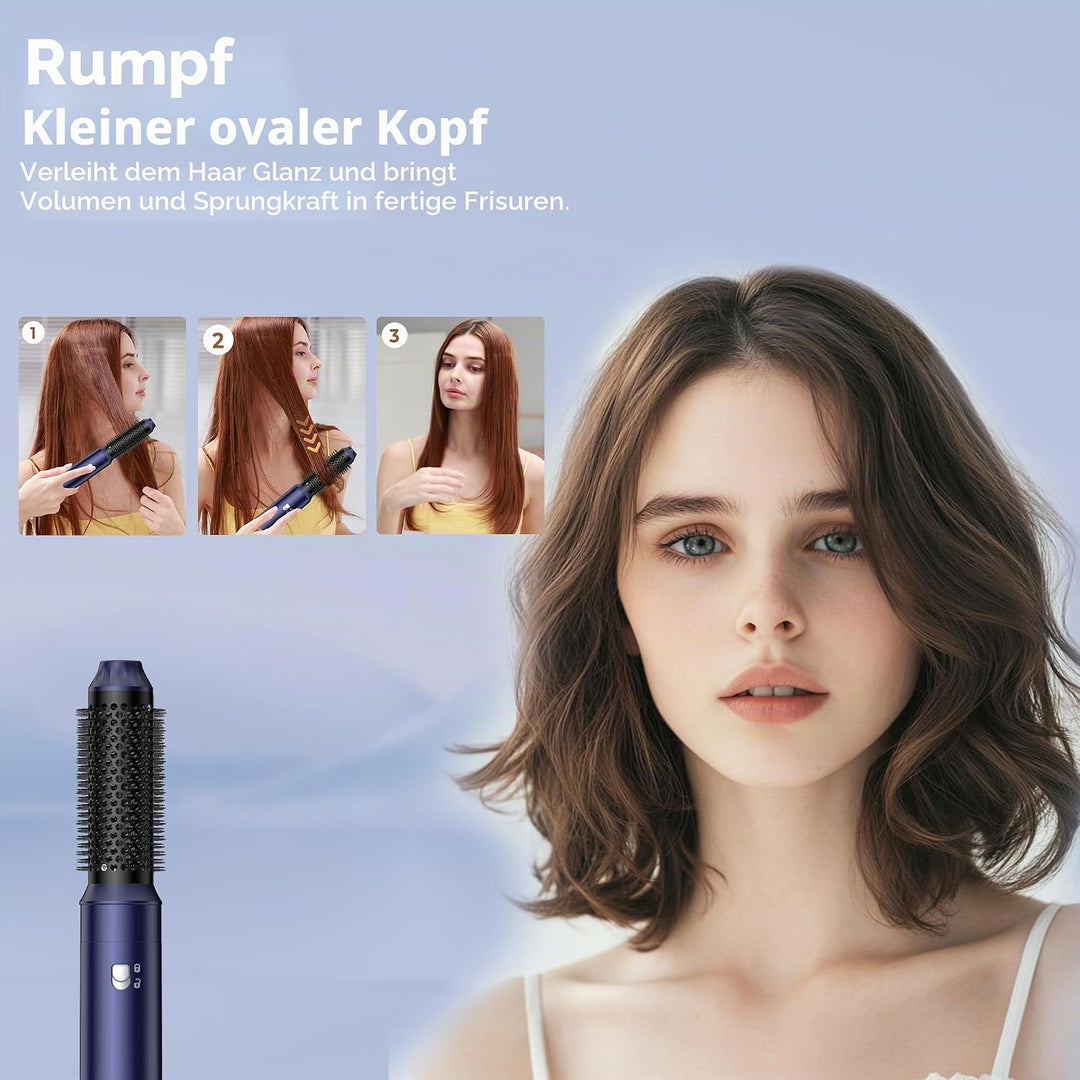 6 in 1 Haarstyler &amp; Haar Föhn mit Automatischer Lockenstab Wrap, Haartrockner, Thermal Brush, Warmlu