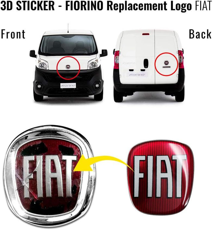 Fiat AMS 32022 Professional 3D Ersatz Logo vorne + hinten für Fiorino