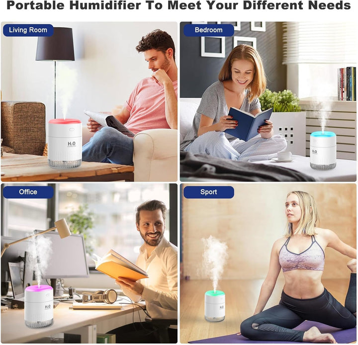 Small Humidifiers,Portable Desk Humidifiers,Luftbefeuchter,Desktop Leiser Mini Luftbefeuchter mit 7