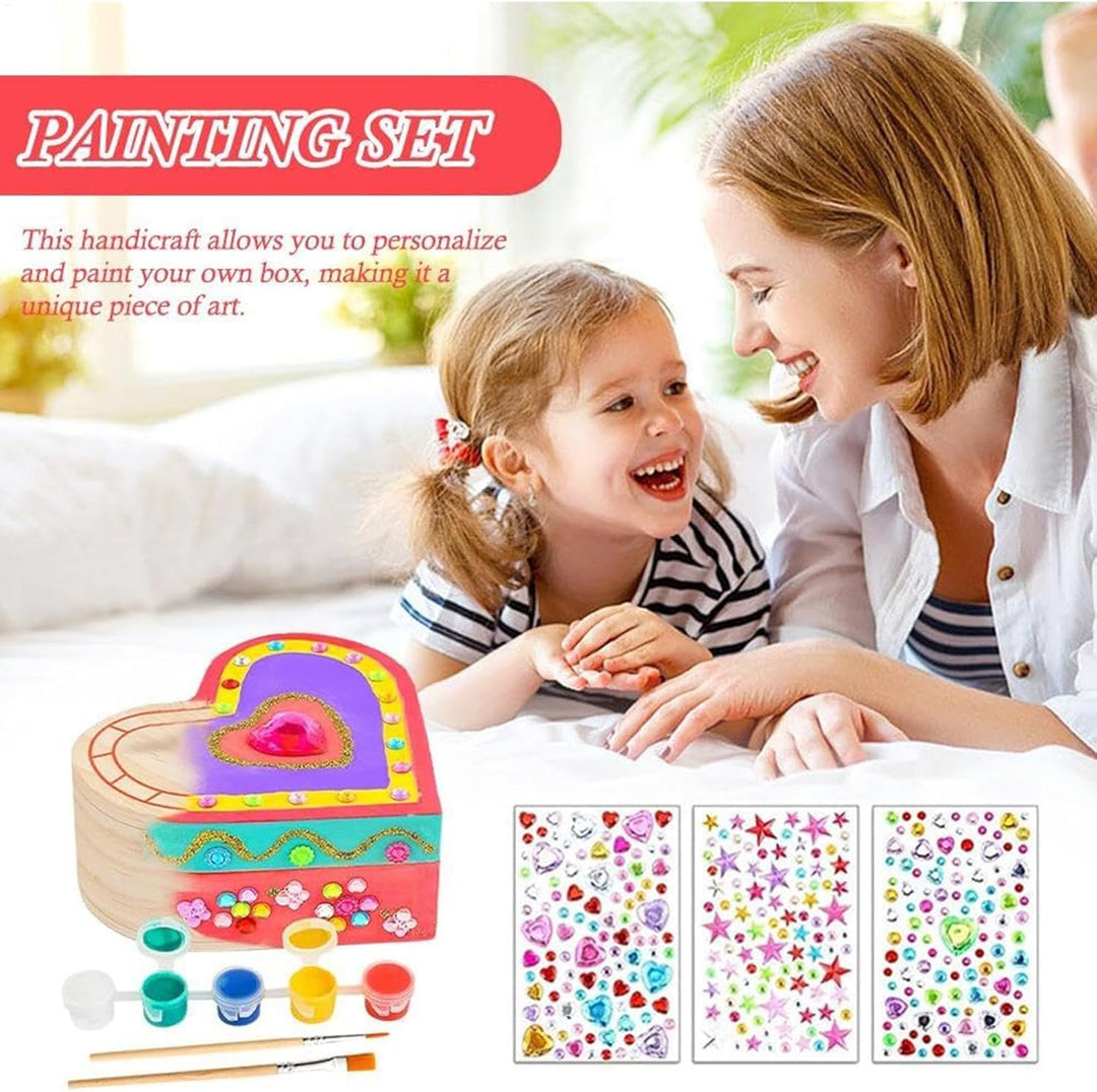 Schmuckkästchen, Malset, Malen Sie Ihre eigene Herz-Schatzbox, einzigartige Schmuckschatulle, Aufbew