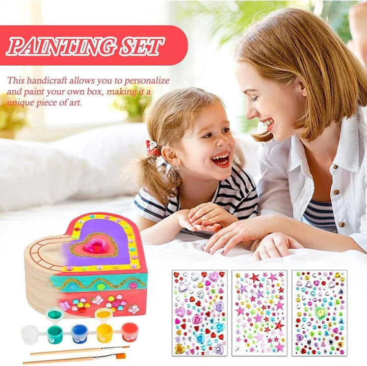 Schmuckkästchen, Malset, Malen Sie Ihre eigene Herz-Schatzbox, einzigartige Schmuckschatulle, Aufbew