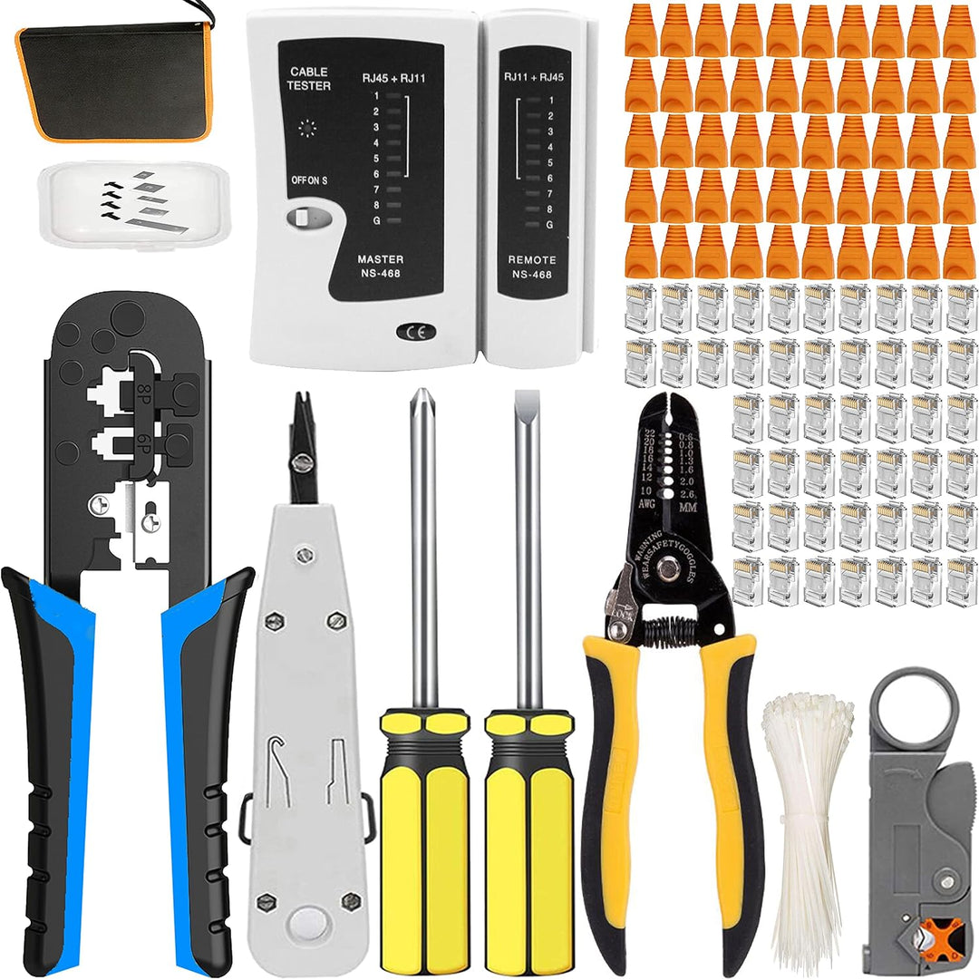 MAYLINEE RJ45 CAT5 CAT6 Netzwer Reparatur Zange für Netzwerkstecker Werkzeug Set, Crimpen des Koax C