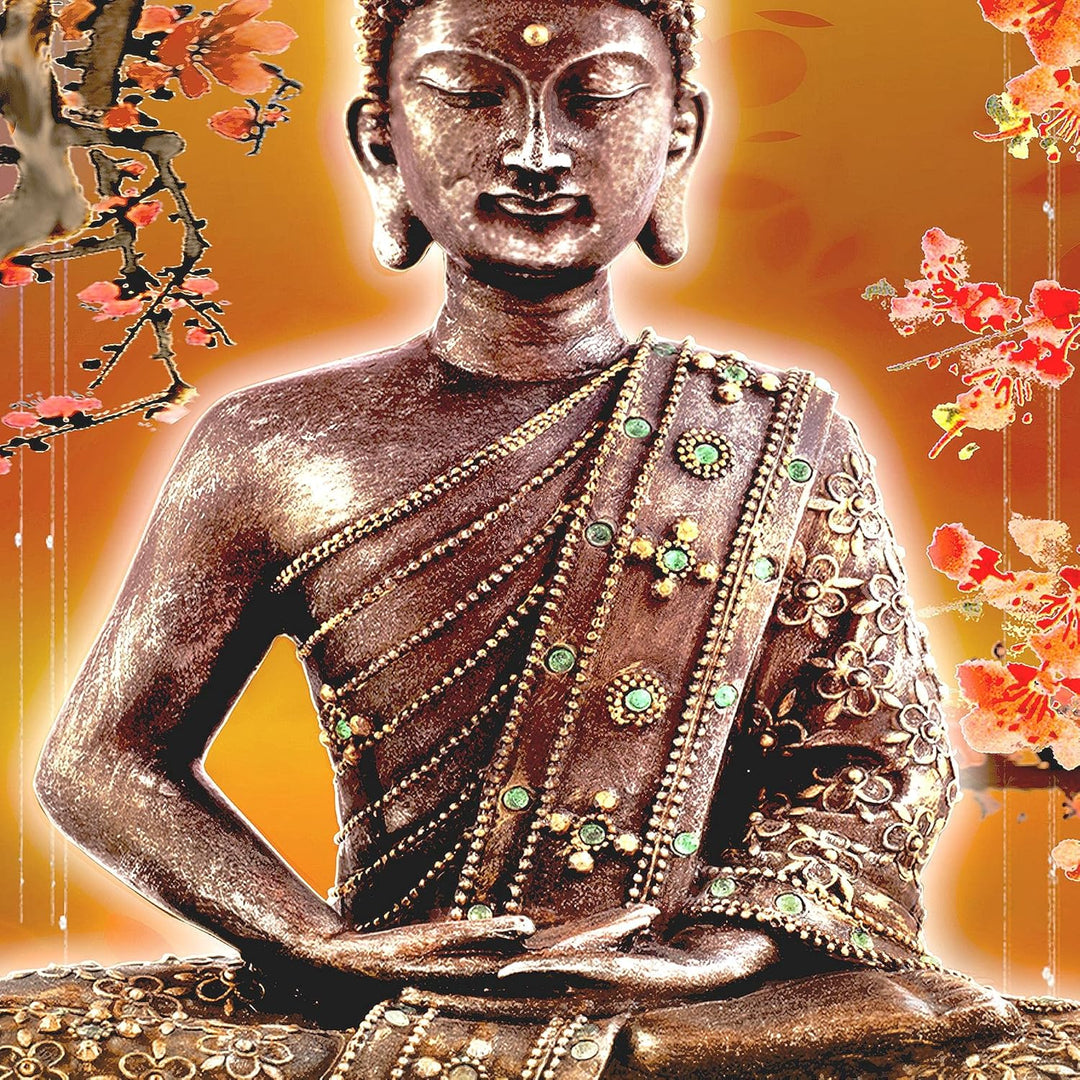 Runa Art - Bilder Buddha Feng Shui 200 x 100 cm 5 Teilig XXL Wanddekoration Design Beige Orange 5006