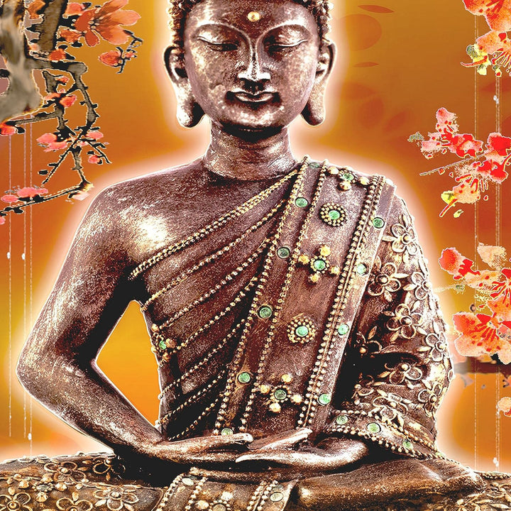 Runa Art - Bilder Buddha Feng Shui 200 x 100 cm 5 Teilig XXL Wanddekoration Design Beige Orange 5006